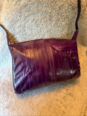 Lee Sands Eel Skin Purple Crossbody Bag - Women